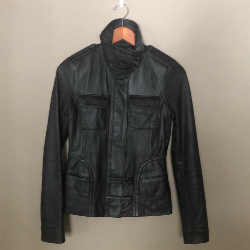 Danier black leather jacket